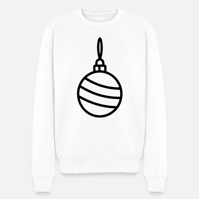 Weihnachtskugel - Männer Premium Bio Pullover - Weiß