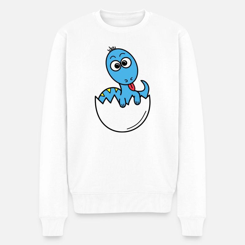 Dino Baby - Männer Premium Bio Pullover - Weiß