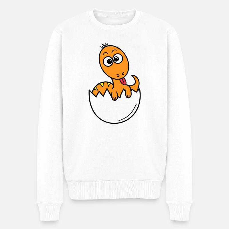 Dino Baby - Männer Premium Bio Pullover - Weiß