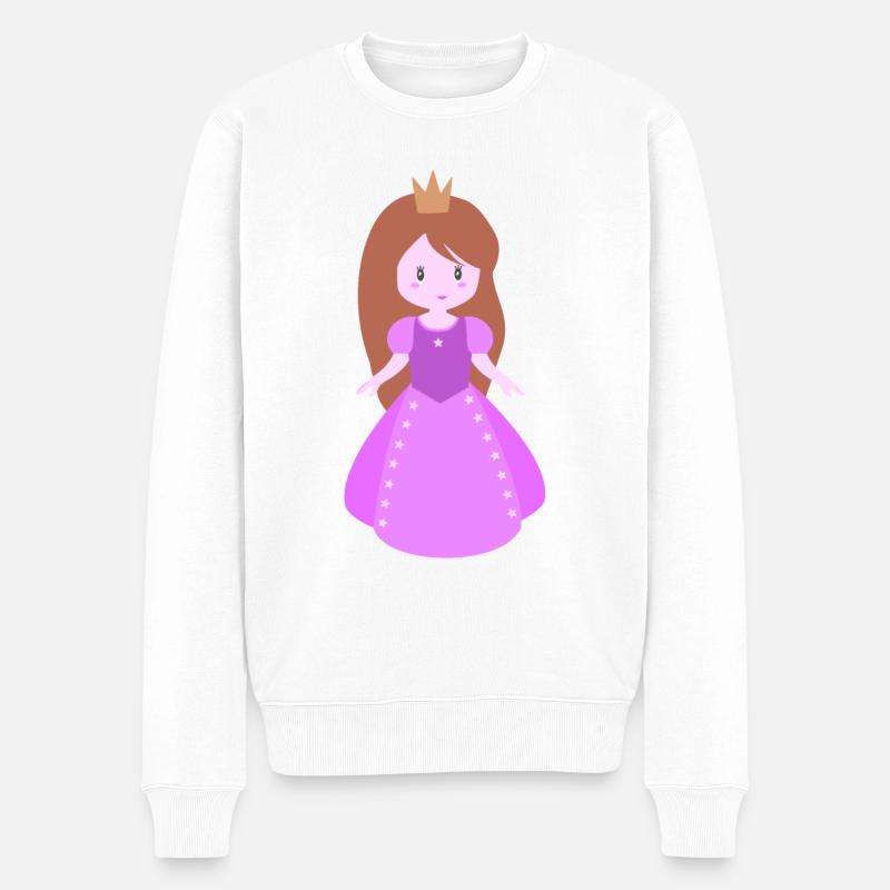 Prinzessin Mädchen Figur - Männer Premium Bio Pullover - Weiß