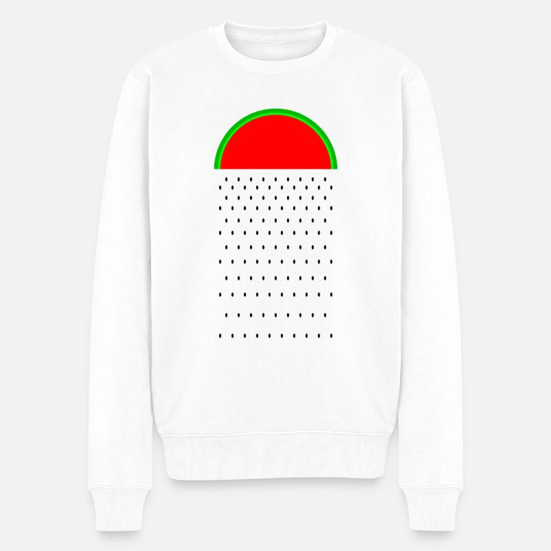 Melonenregen - Männer Premium Bio Pullover - Weiß