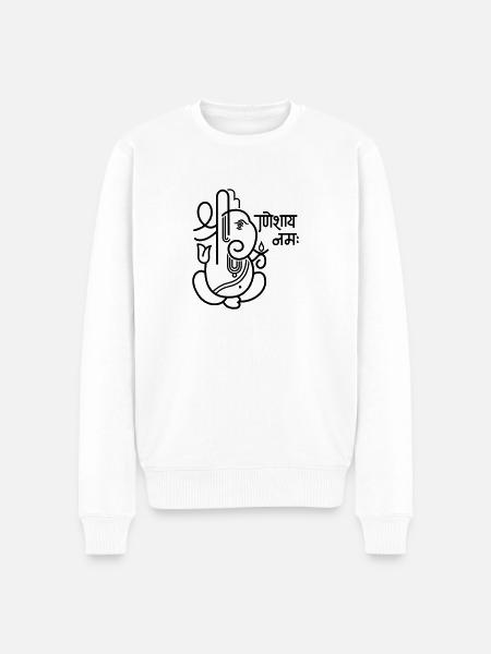 Ganesha Elephant No.05_1c - Men's Premium Organic Jumper - white