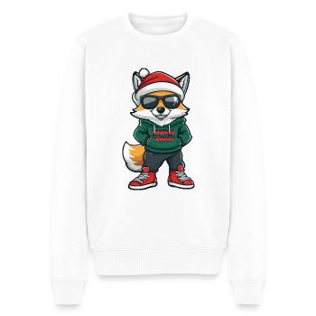 Fuchs Weihnachten Ugly Christmas - Männer Premium Bio Pullover - Weiß - Vorne - Thijin (182cm)