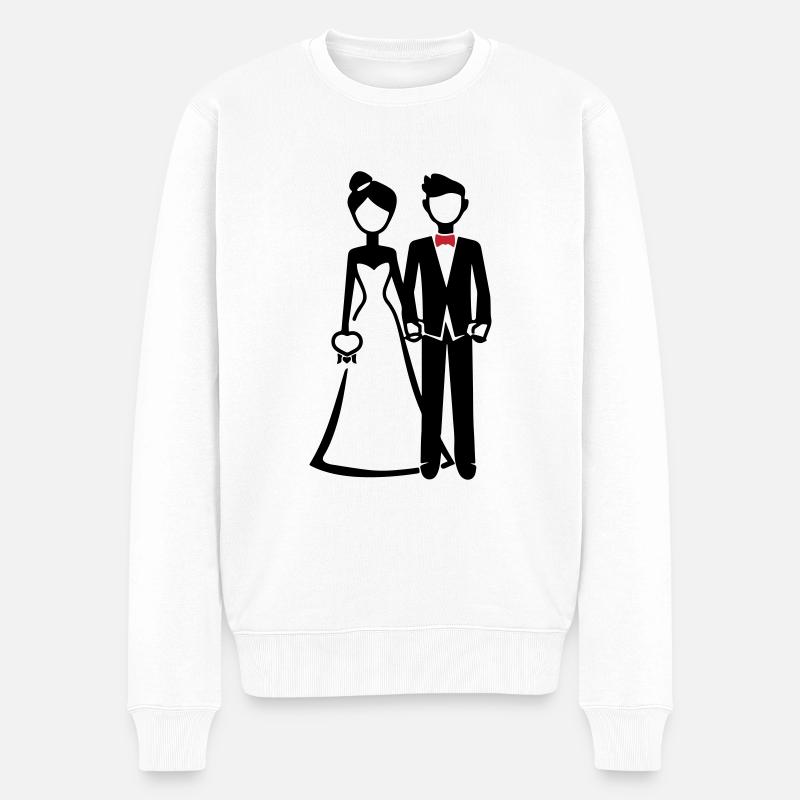 Mariée et marié - Pull Premium bio Homme - blanc