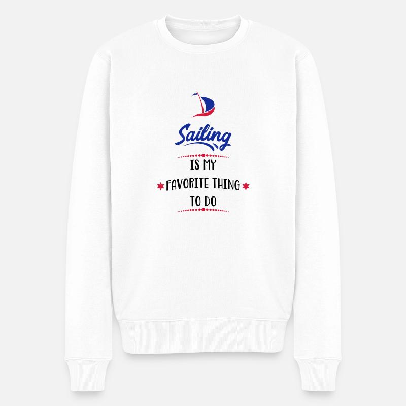 Segeln - Männer Premium Bio Pullover - Weiß