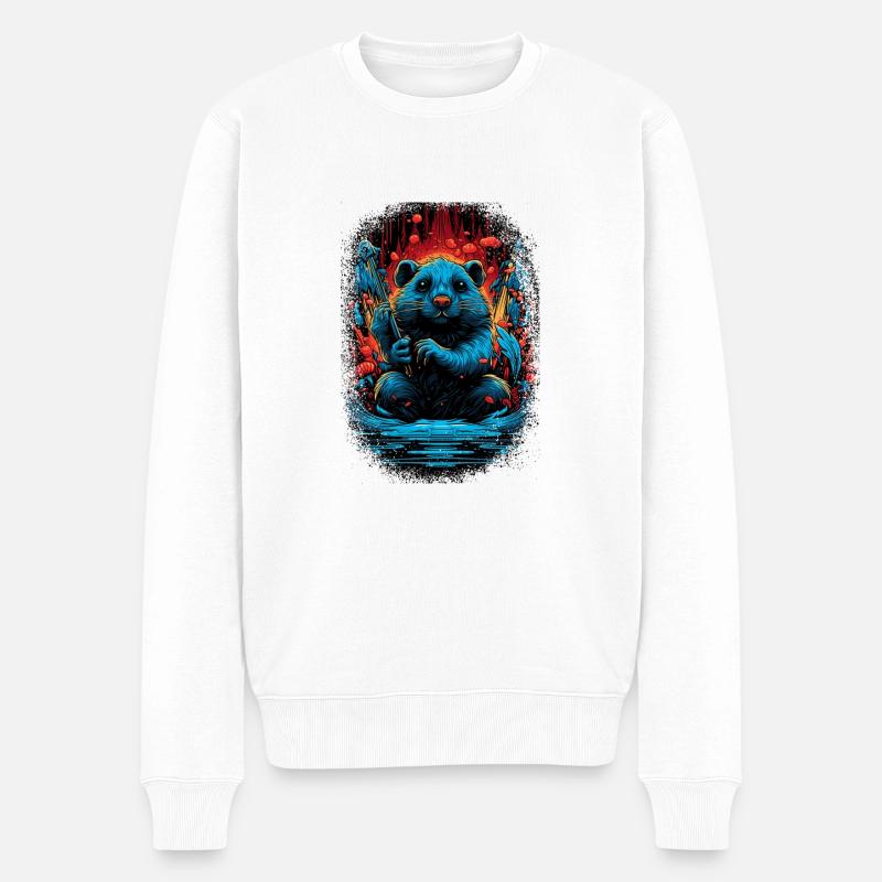 jokes bobr beavers bever beaver dam canadian - Männer Premium Bio Pullover - Weiß