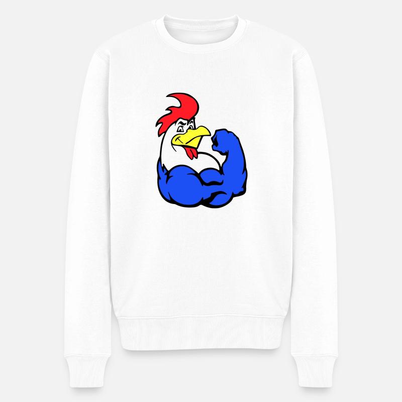 French Rooster - Männer Premium Bio Pullover - Weiß