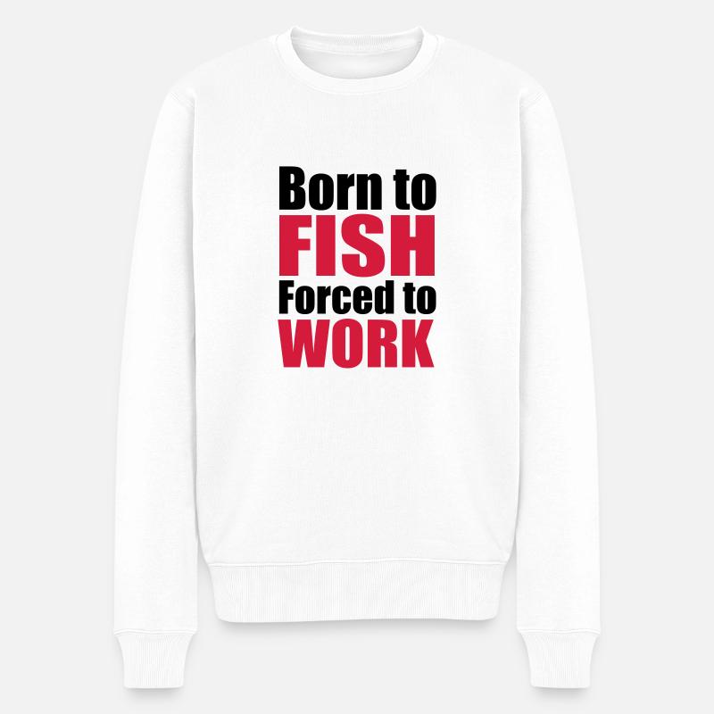 angeln - Männer Premium Bio Pullover - Weiß