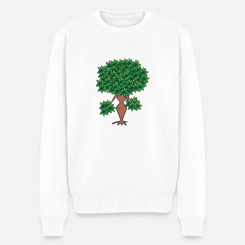 weiblicher Baum/female tree - Männer Premium Bio Pullover - Weiß