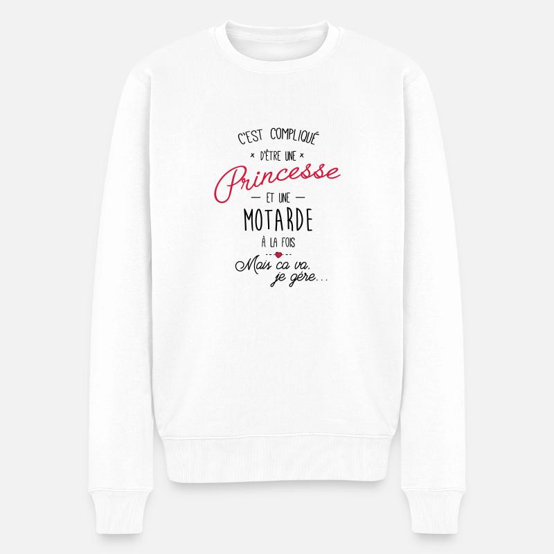 princesse et motarde - Pull Premium bio Homme - blanc
