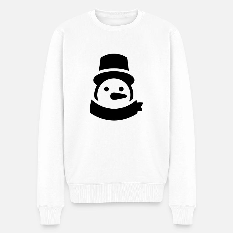 schneemann kopf - Männer Premium Bio Pullover - Weiß