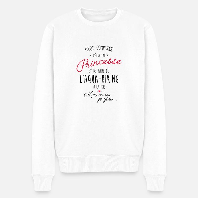 princesse et Aqua-Biking - Pull Premium bio Homme - blanc