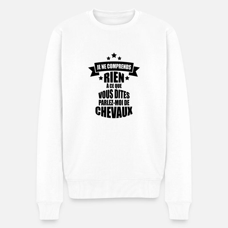 parlez-moi de chevaux - Pull Premium bio Homme - blanc