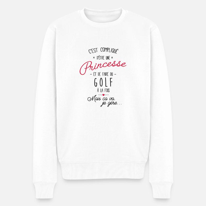 princesse et Golf - Pull Premium bio Homme - blanc