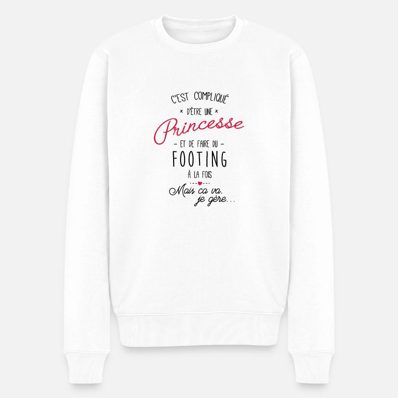 princesse et Footing - Pull Premium bio Homme - blanc