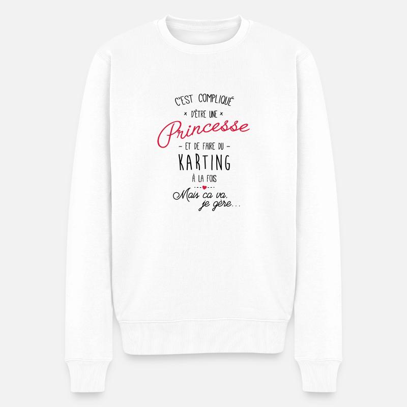 princesse et Karting - Pull Premium bio Homme - blanc