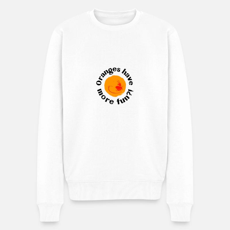 oranges - Pull Premium bio Homme - blanc