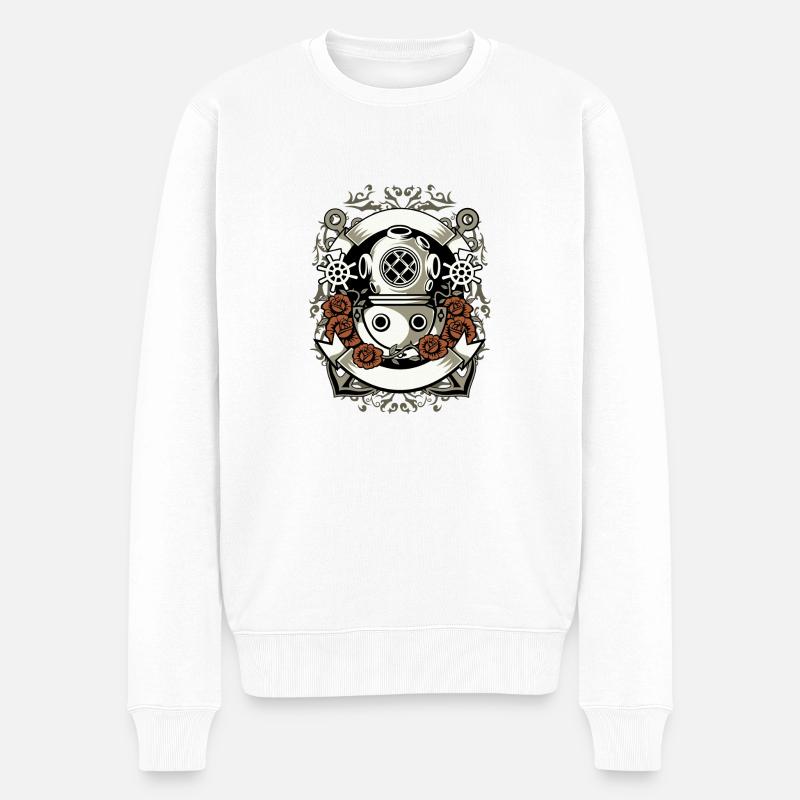 Diver - Männer Premium Bio Pullover - Weiß