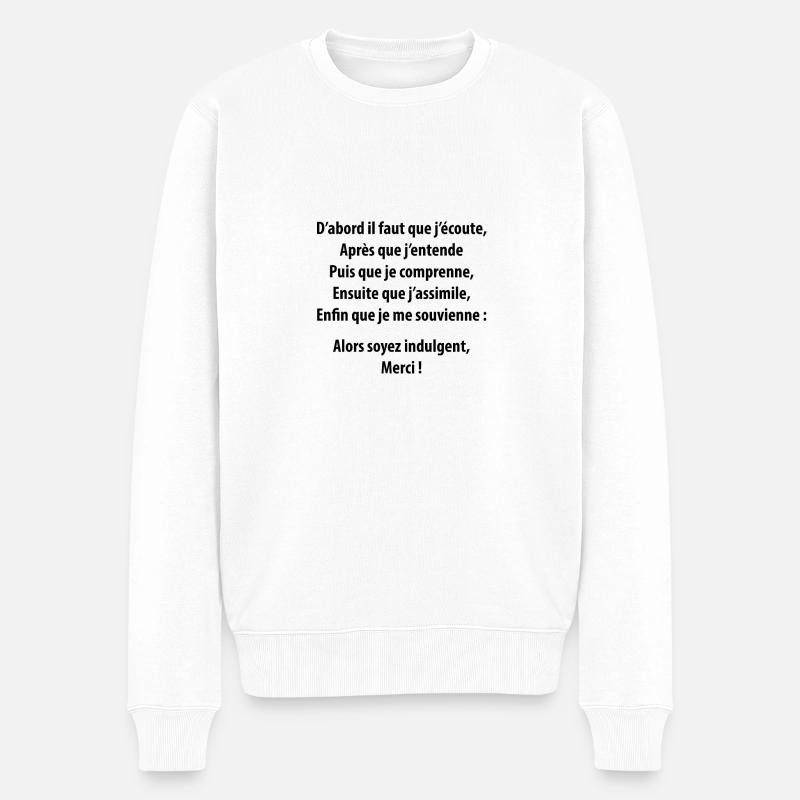 Citation rogolo humour phrase - Pull Premium bio Homme - blanc