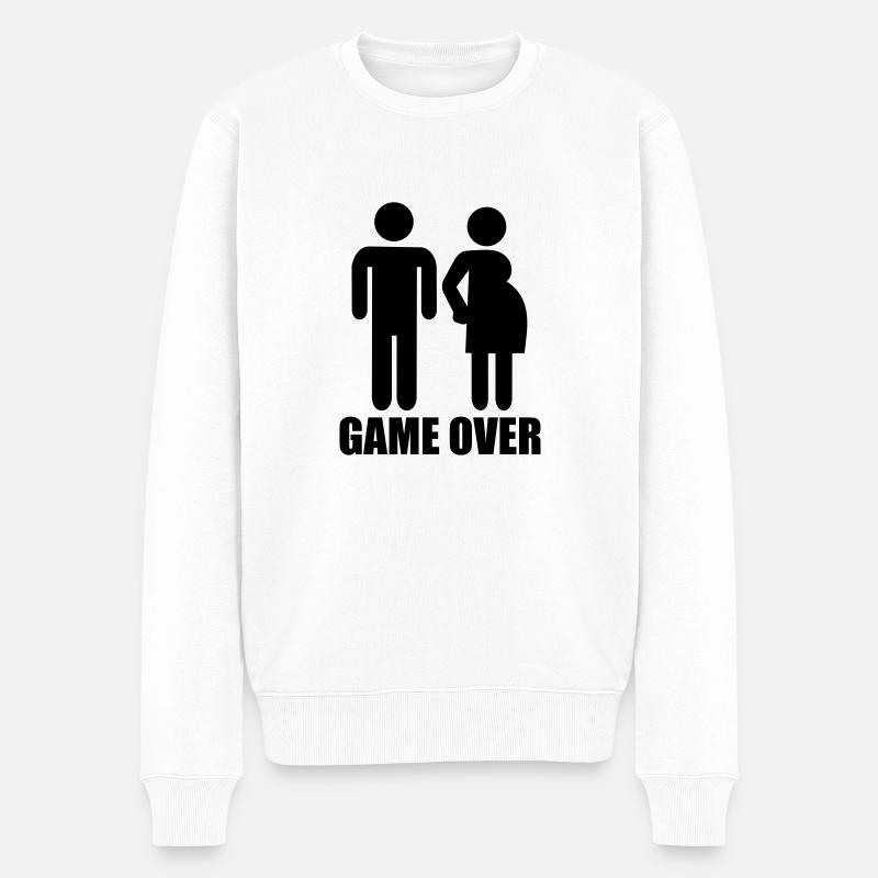 Game over - Pull Premium bio Homme - blanc