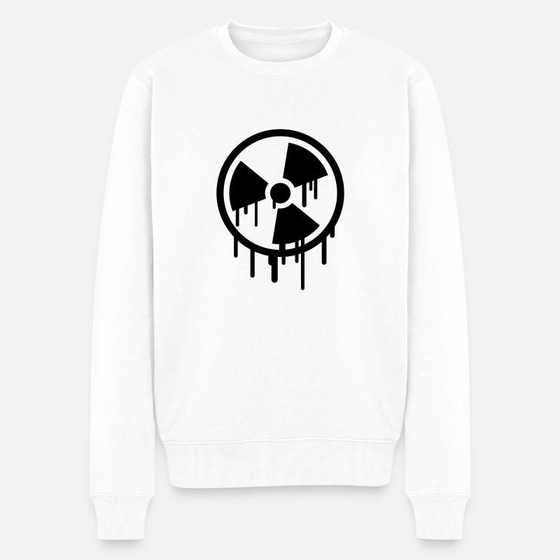 Atom Symbol Graffiti - Männer Premium Bio Pullover - Weiß