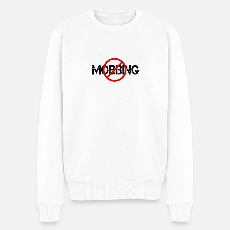 NO MOBBING - Männer Premium Bio Pullover - Weiß