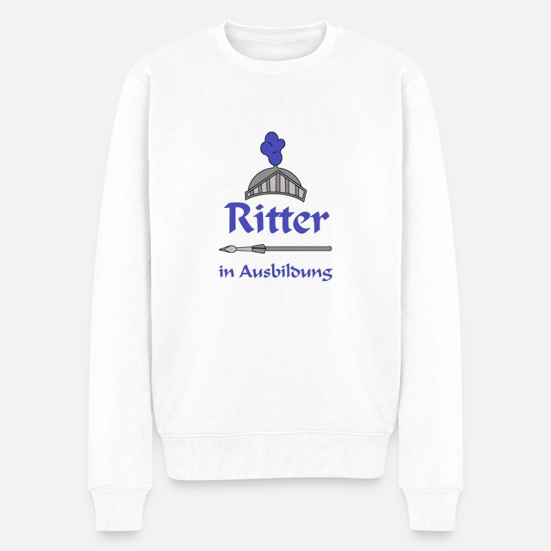 Ritter - Männer Premium Bio Pullover - Weiß