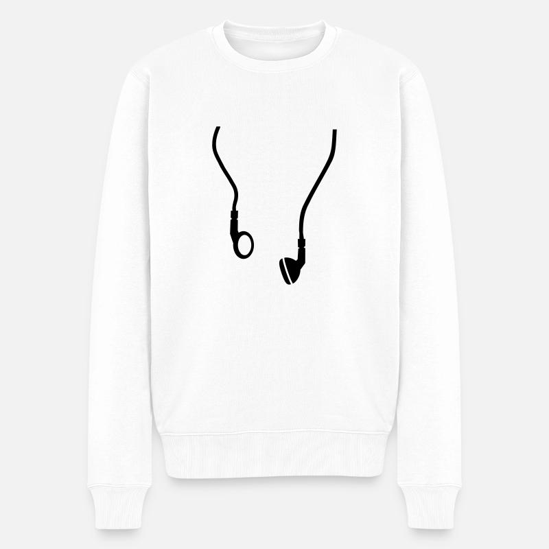 Kopfhörer - Männer Premium Bio Pullover - Weiß
