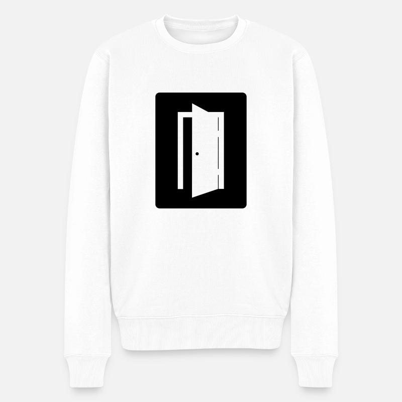 Tür - Männer Premium Bio Pullover - Weiß