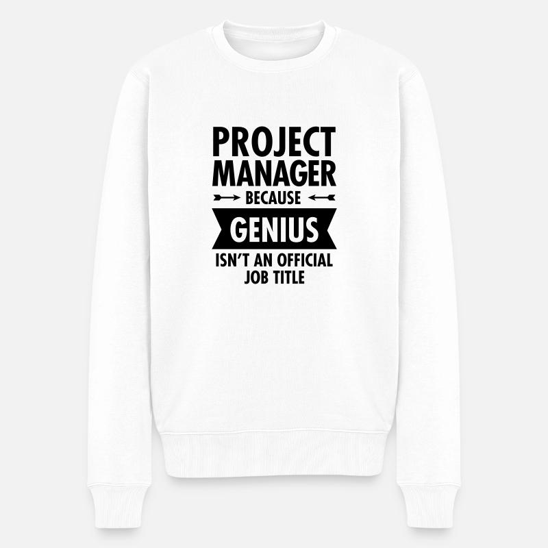 Project Manager - Genius - Pull Premium bio Homme - blanc