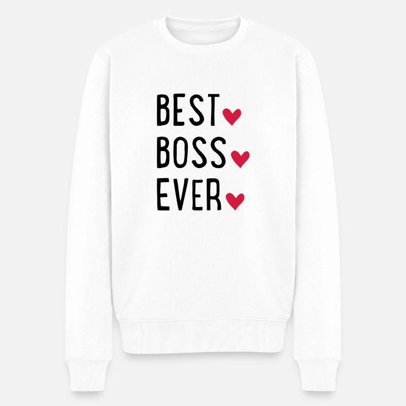 BOSS - Pull Premium bio Homme - blanc