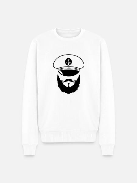 captain_02 - Männer Premium Bio Pullover - Weiß