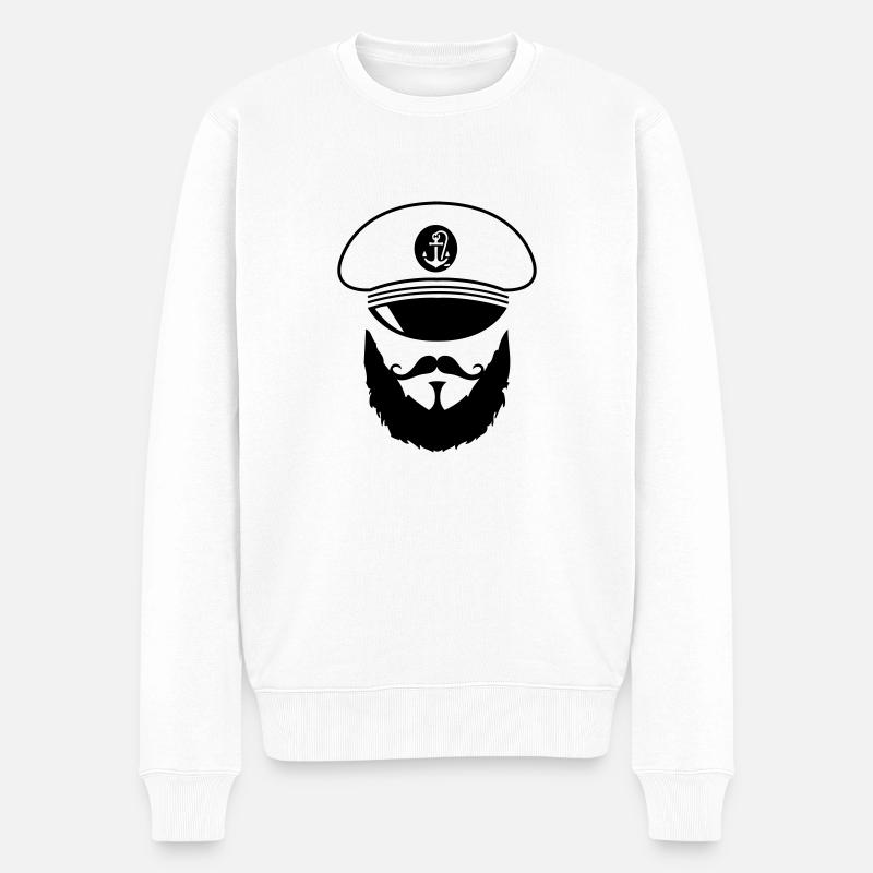 captain_02 - Männer Premium Bio Pullover - Weiß
