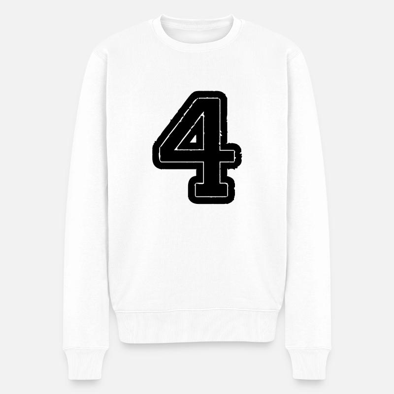 4 - Männer Premium Bio Pullover - Weiß