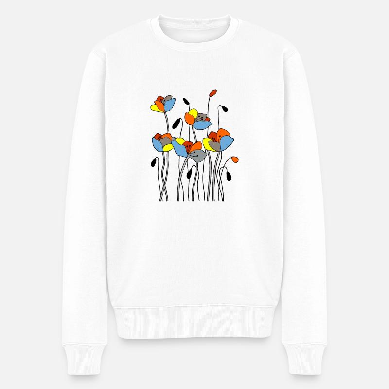 Fleurs - Pull Premium bio Homme - blanc