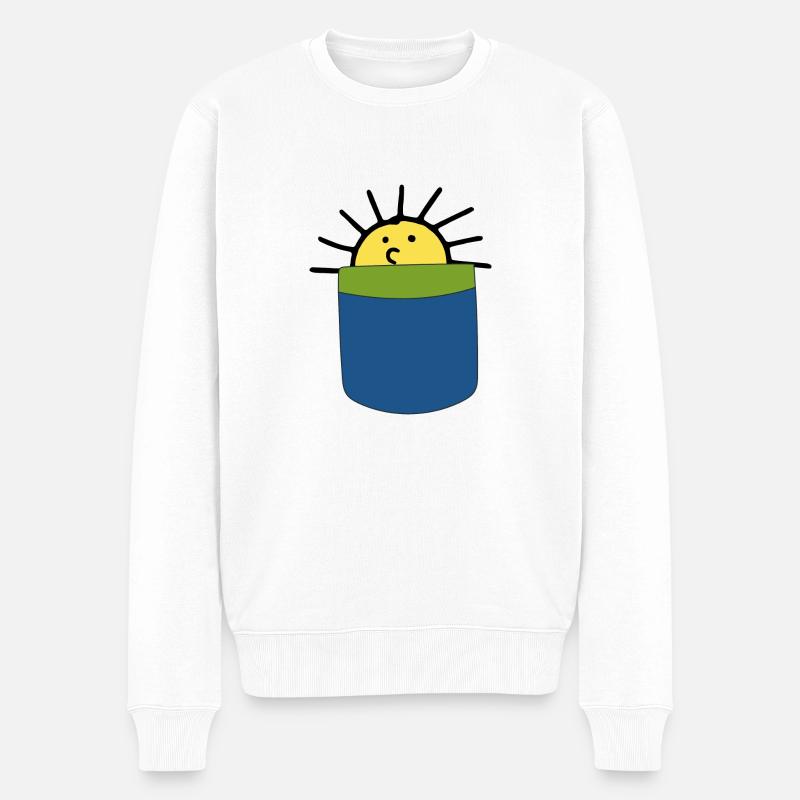 Sonne - Männer Premium Bio Pullover - Weiß