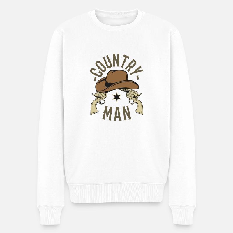 Country man - Männer Premium Bio Pullover - Weiß
