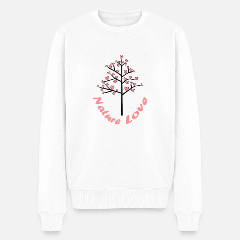 Nature Love - Männer Premium Bio Pullover - Weiß