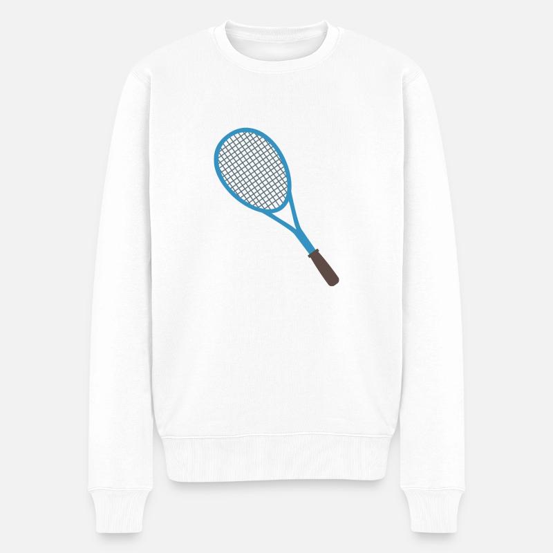 Tennisschläger - Männer Premium Bio Pullover - Weiß