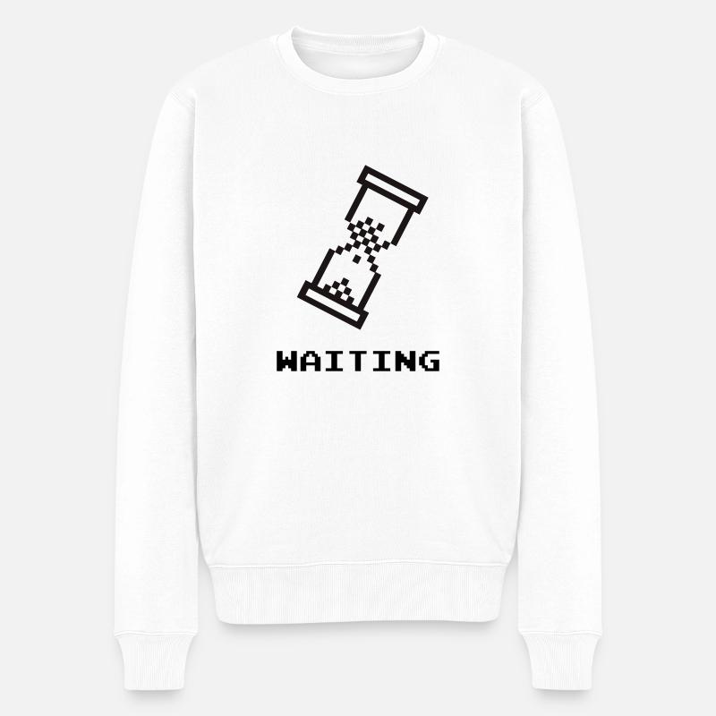 waiting - Männer Premium Bio Pullover - Weiß