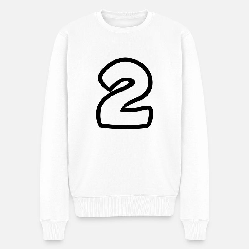 2 - Männer Premium Bio Pullover - Weiß
