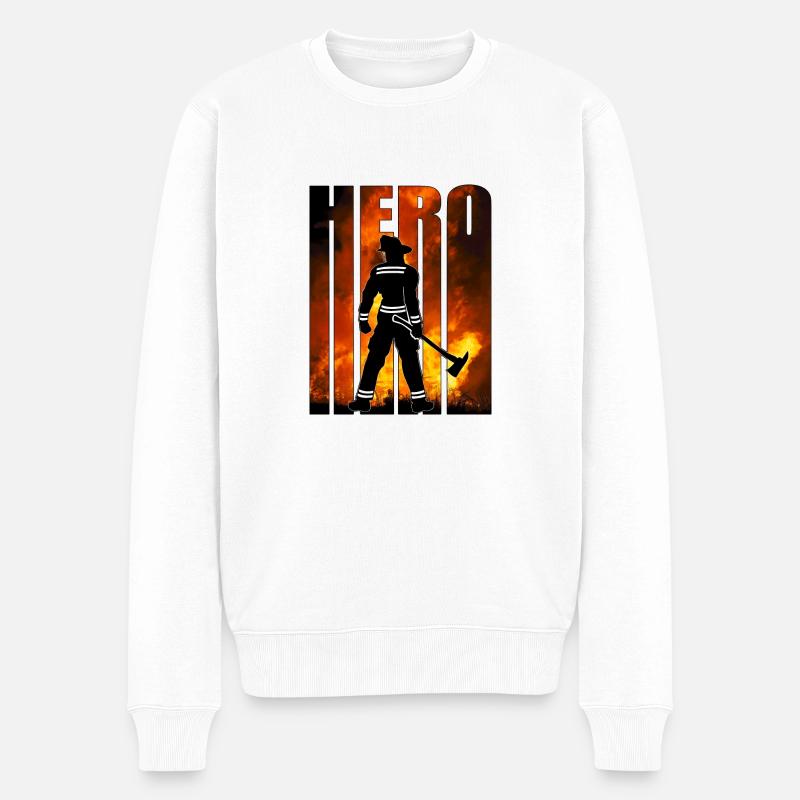 Hero Pompier - Pull Premium bio Homme - blanc
