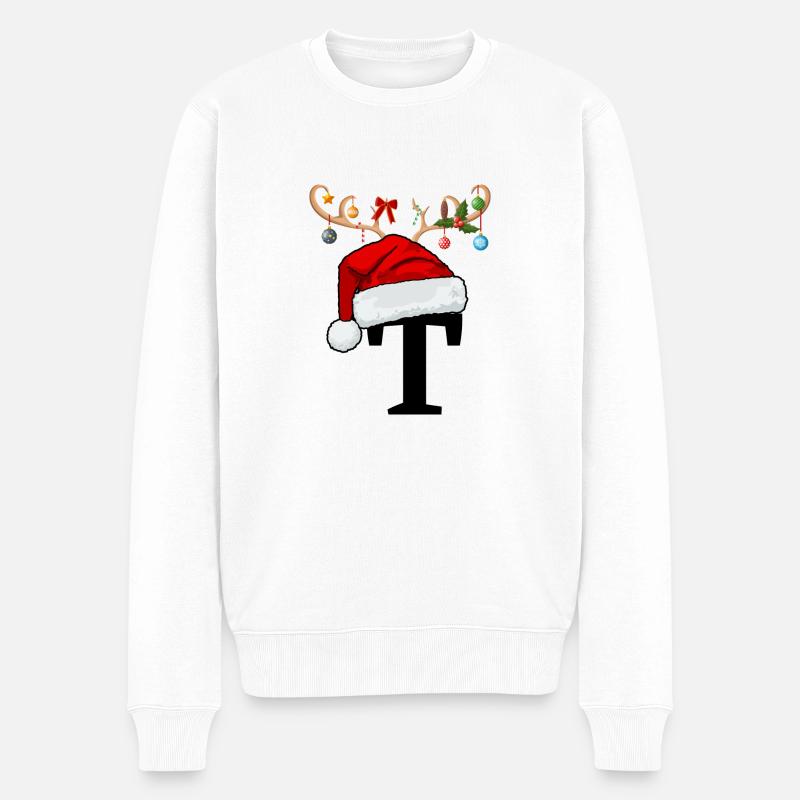 Brief T Weihnachtsmütze - Männer Premium Bio Pullover - Weiß