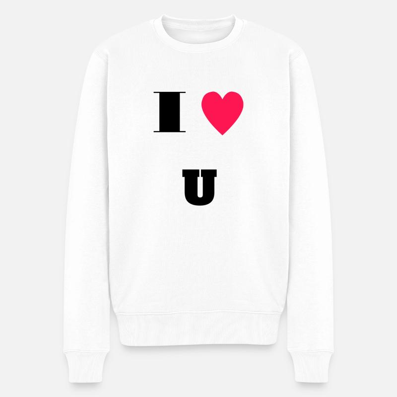 I love U - Männer Premium Bio Pullover - Weiß