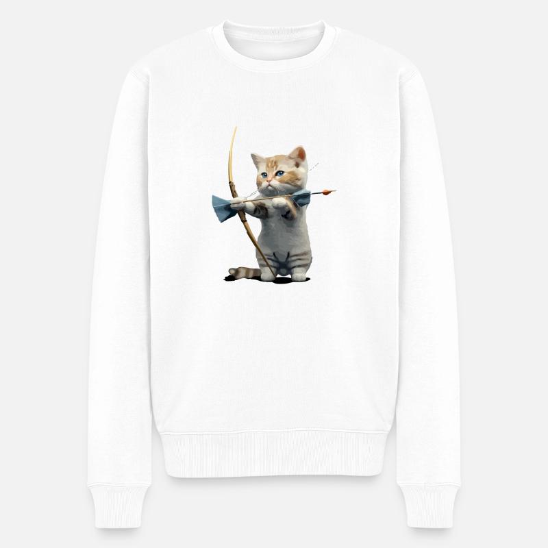 Milo au tir à l arc - Pull Premium bio Homme - blanc