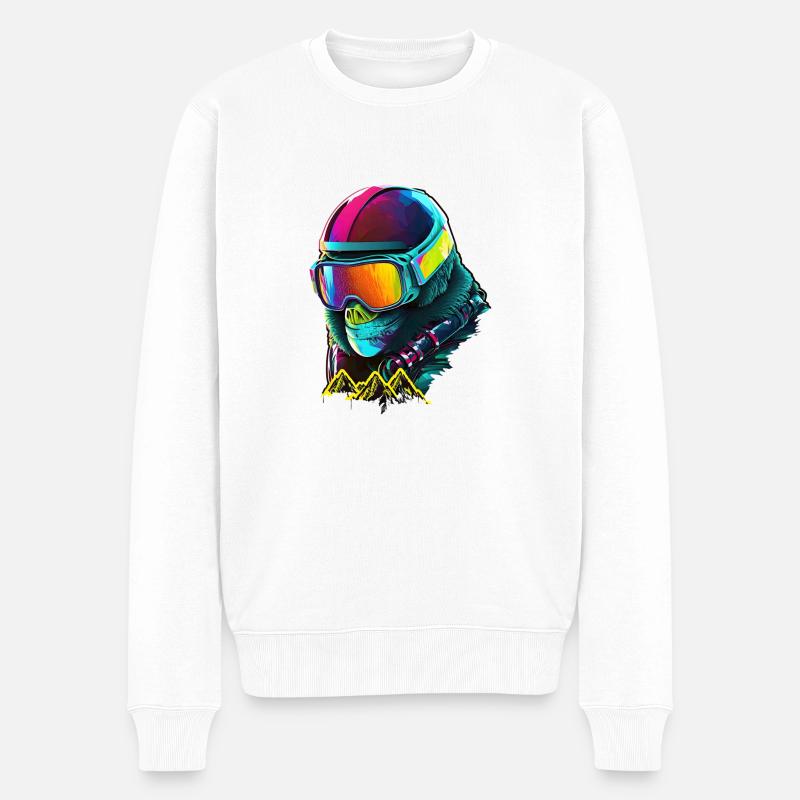 Skieur gorille cool - Pull Premium bio Homme - blanc