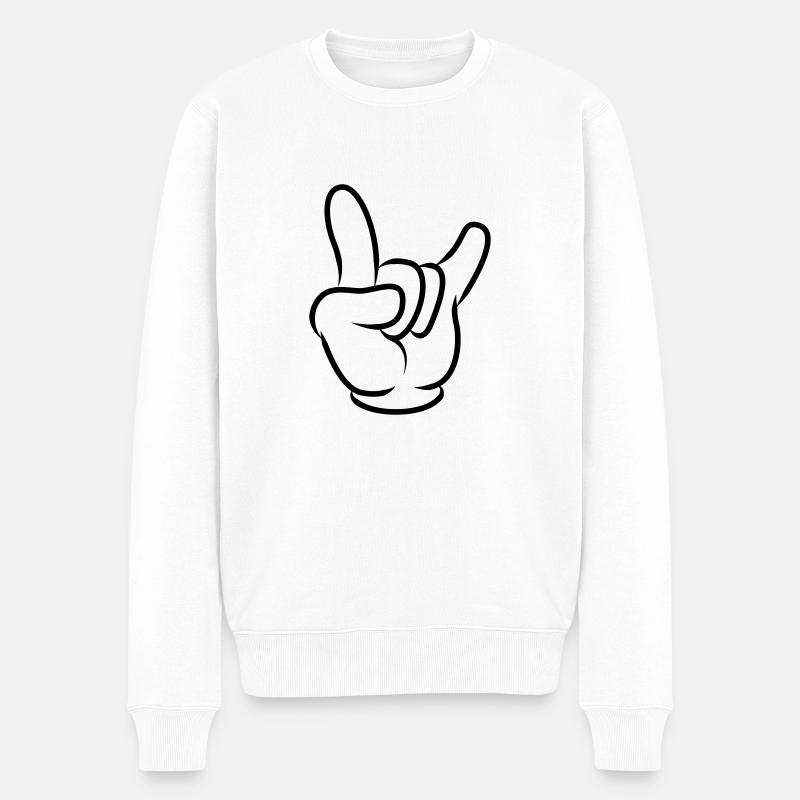 Icône de main - Pull Premium bio Homme - blanc