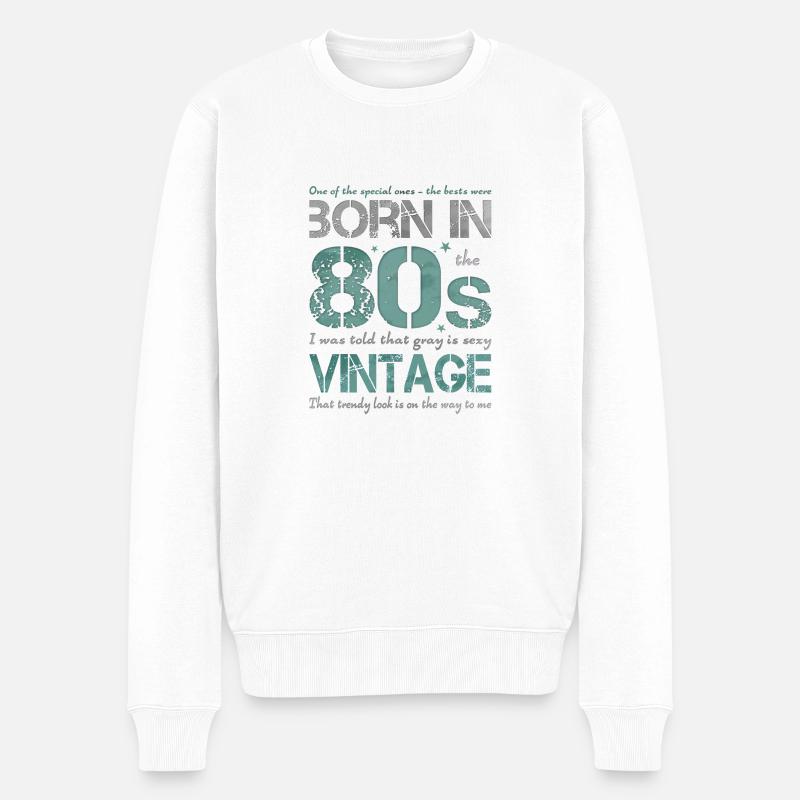 die Achtziger 80er 80s - Männer Premium Bio Pullover - Weiß