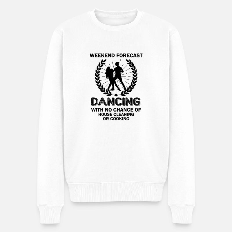 Dancing Dance Music - Männer Premium Bio Pullover - Weiß