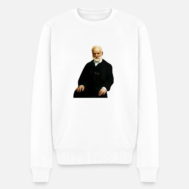 morot aime nicolas portrait de V H - Pull Premium bio Homme - blanc